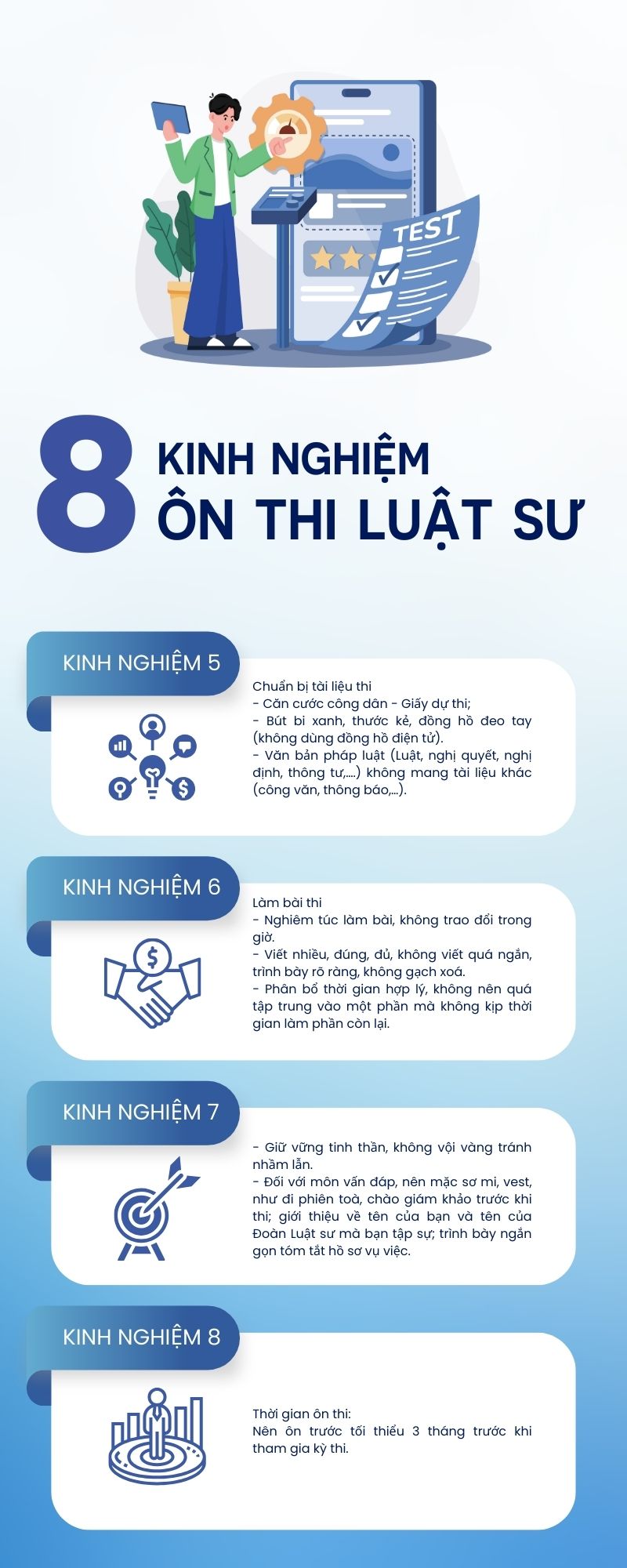 8 KINH NGHIỆM ÔN THI LUẬT SƯ